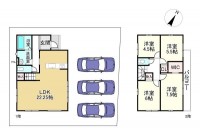 ●ZEH水準省エネ住宅
●駐車3台可(車種による)
●LDK22.25帖、リビング階段